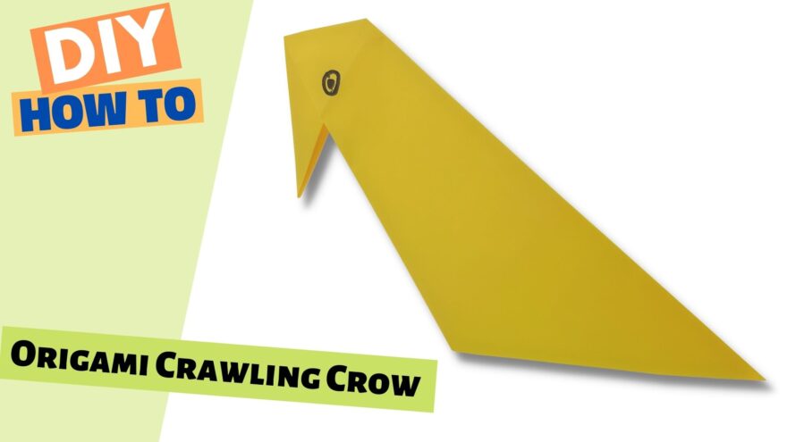 MOVING Origami CRAWLING CROW! | SIMPLE Paper Crow for Kids + FREE PDF Diagram