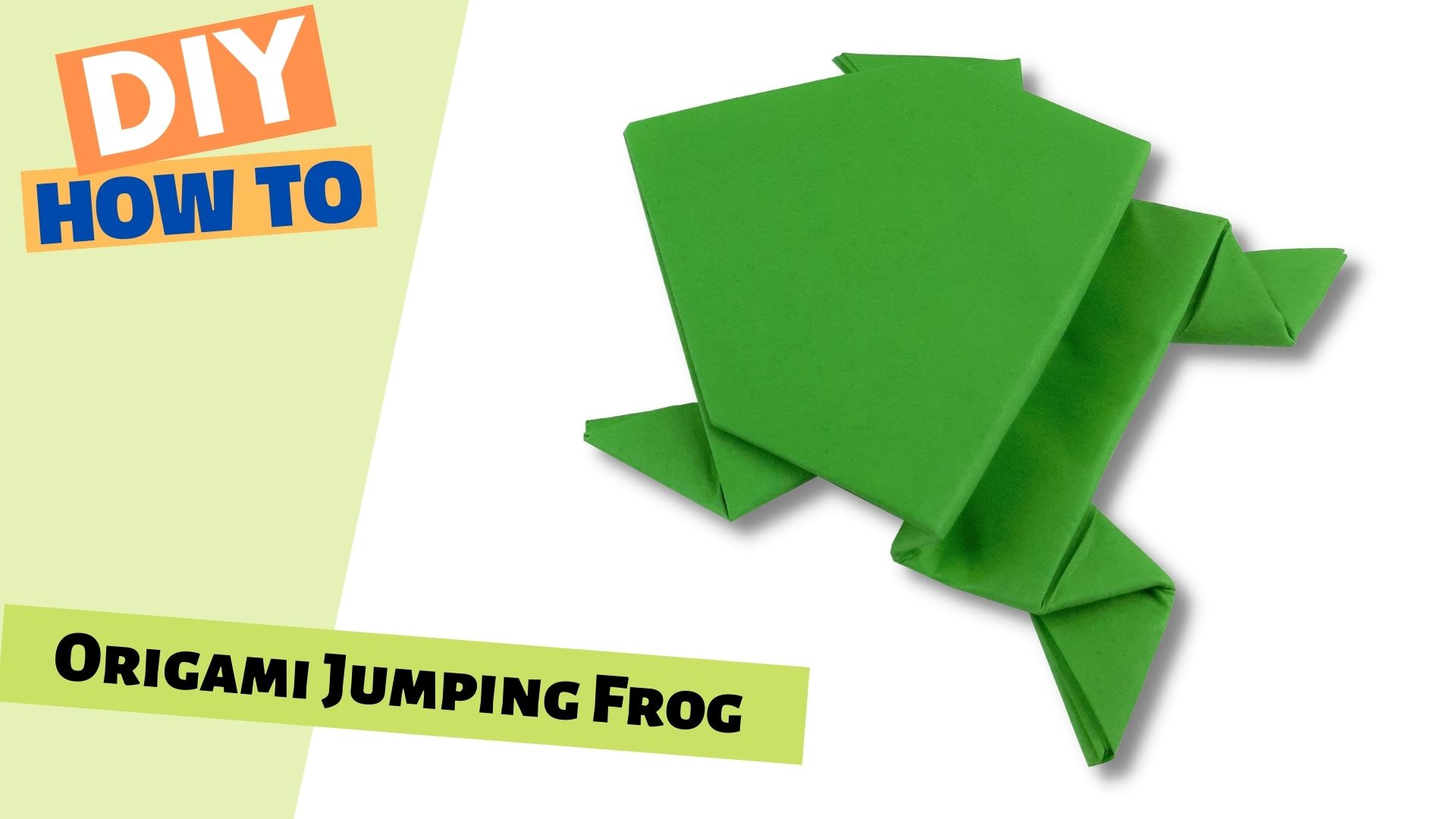 EASY Origami JUMPING Frog! | FAST 3-Min Paper Frog Fold + FREE PDF Diagram