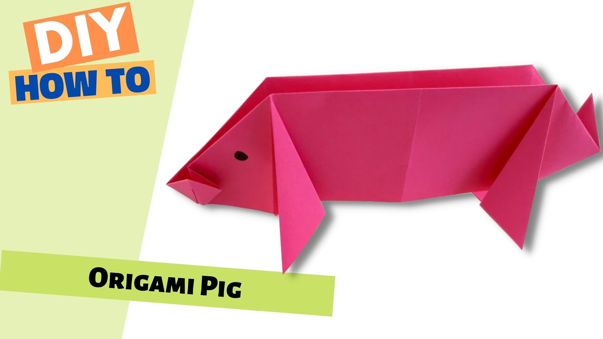 Adorable Origami PIG! | Easy A4 Paper Animal Tutorial (No Glue or Scissors)