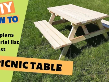DIY picnic table – With free plans (drawing) and material list (metric) DIY picnic table - With free plans (drawing) and material list (metric)