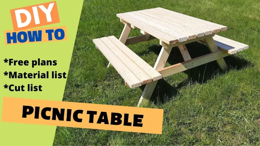 DIY picnic table – With free plans (drawing) and material list (metric) DIY picnic table - With free plans (drawing) and material list (metric)